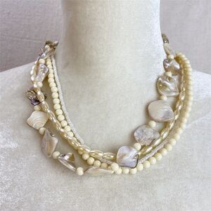 VINTAGE Avon Shell Multi Strand Necklace